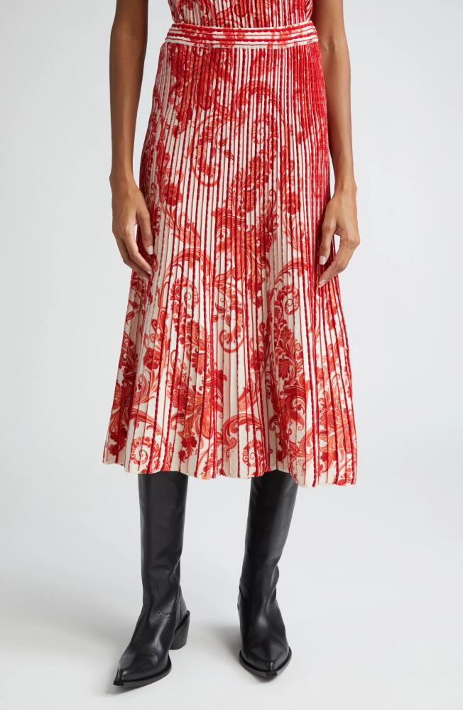 Etro Print Midi Skirt in Red Cover