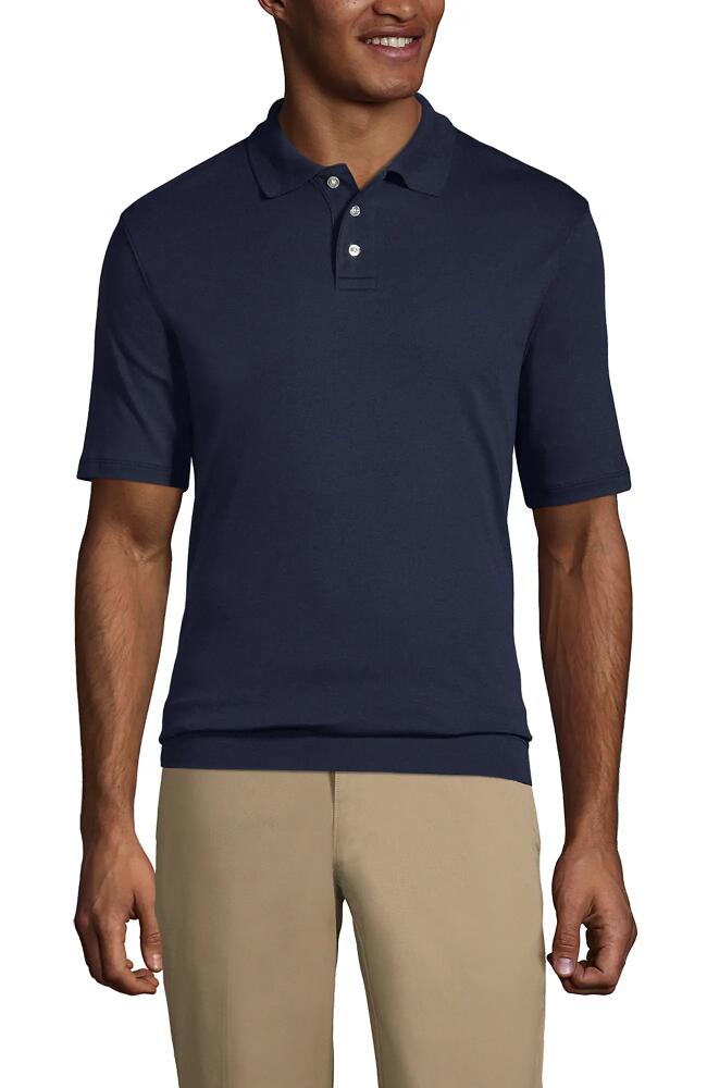 Lands' End School Uniform Short Sleeve Banded Bottom Polo Shirt in Classic Navy Cover