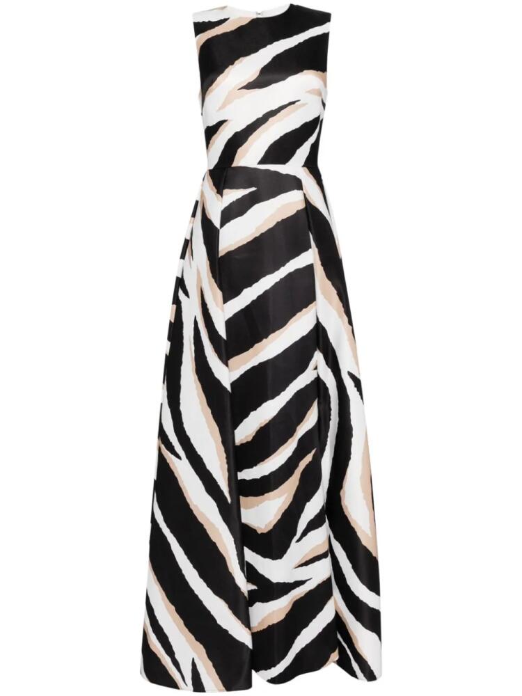 Elie Saab zebra-print silk gown - Black Cover