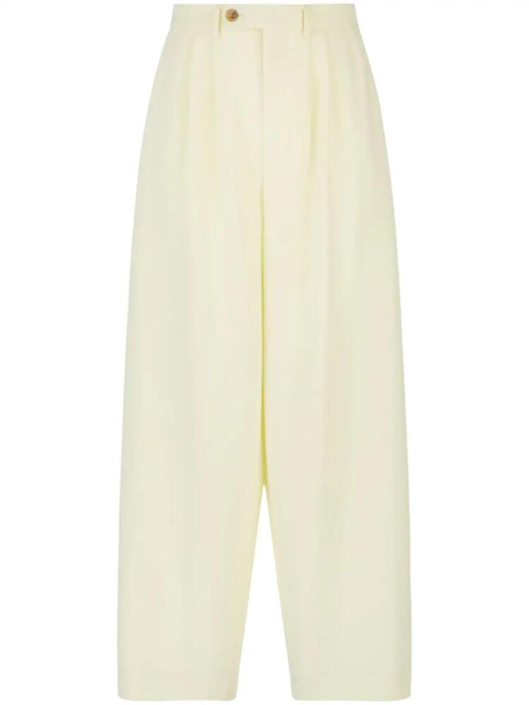 GCDS high-waist wide-leg trousers - Yellow Cover