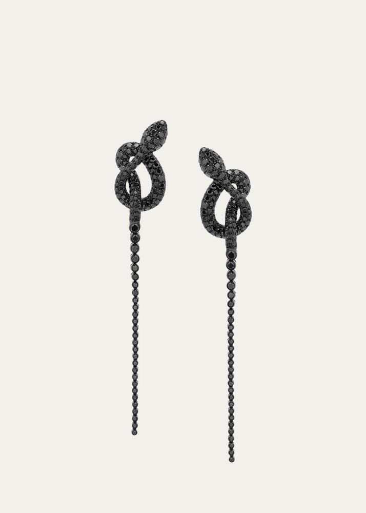 Stefere White Gold Black Diamond Earrings from The Snake Collection Cover