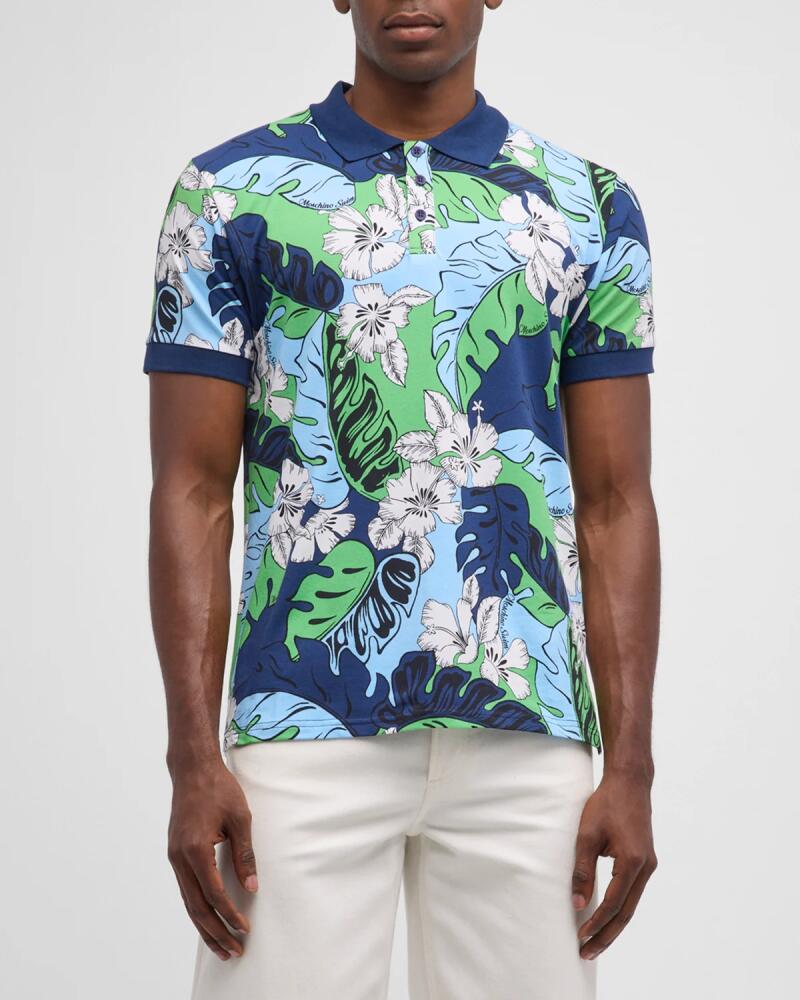 Moschino Men's Leaf-Print Polo Shirt Cover