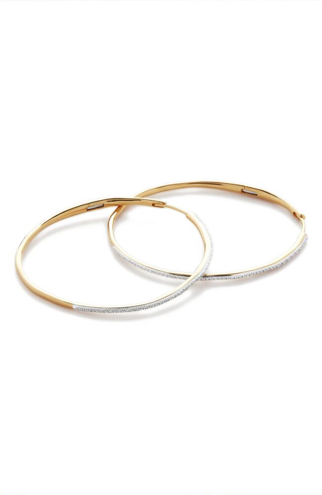 Monica Vinader Riva Cocktail Diamond Hoop Earrings in Gold Cover