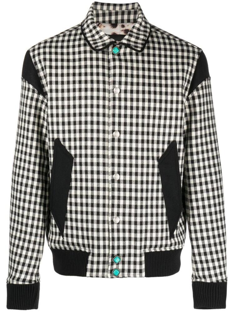 Roberto Cavalli gingham-check shirt-collar jacket - Black Cover