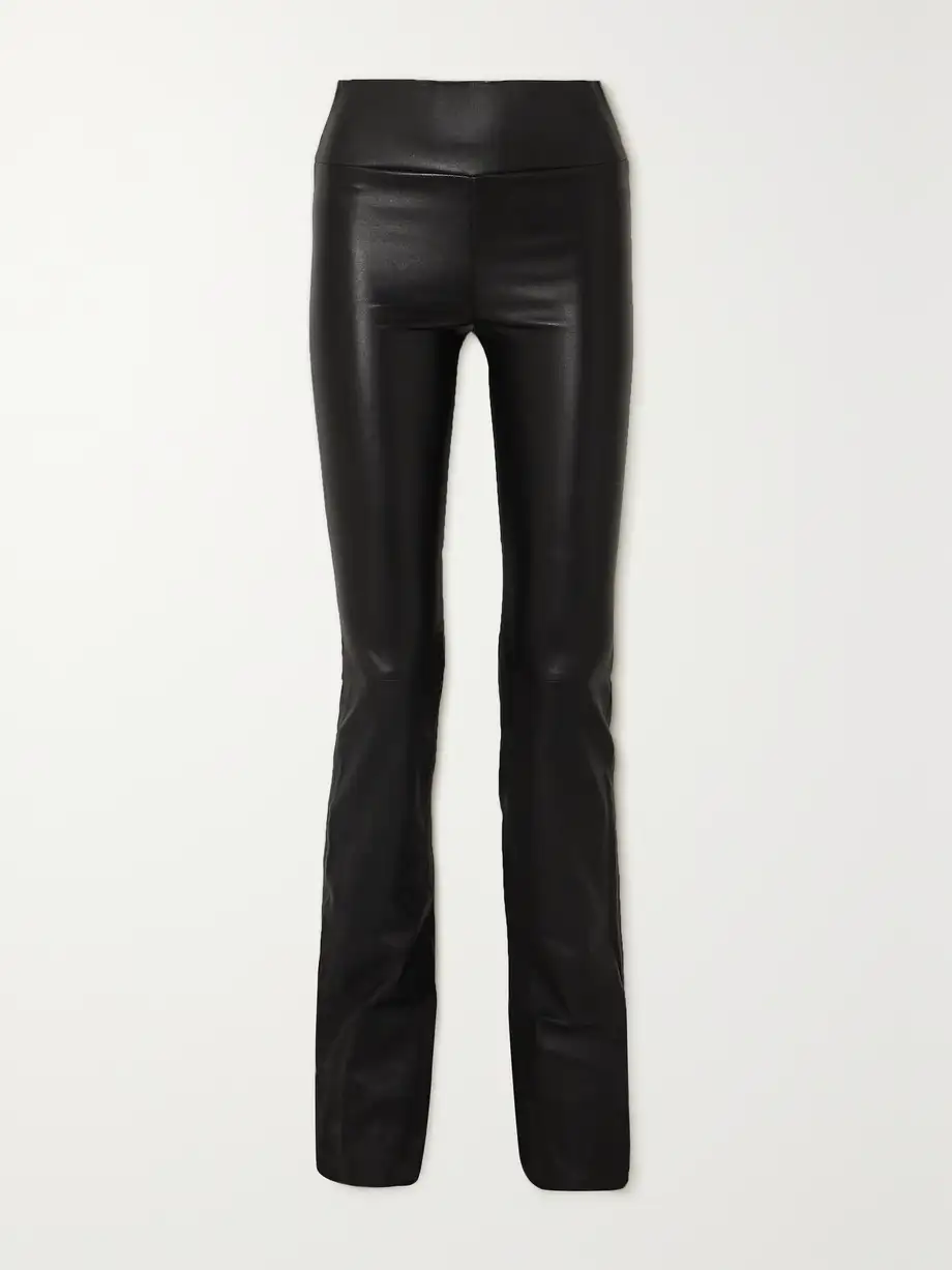 SPRWMN - Leather Flared Leggings - Black Cover