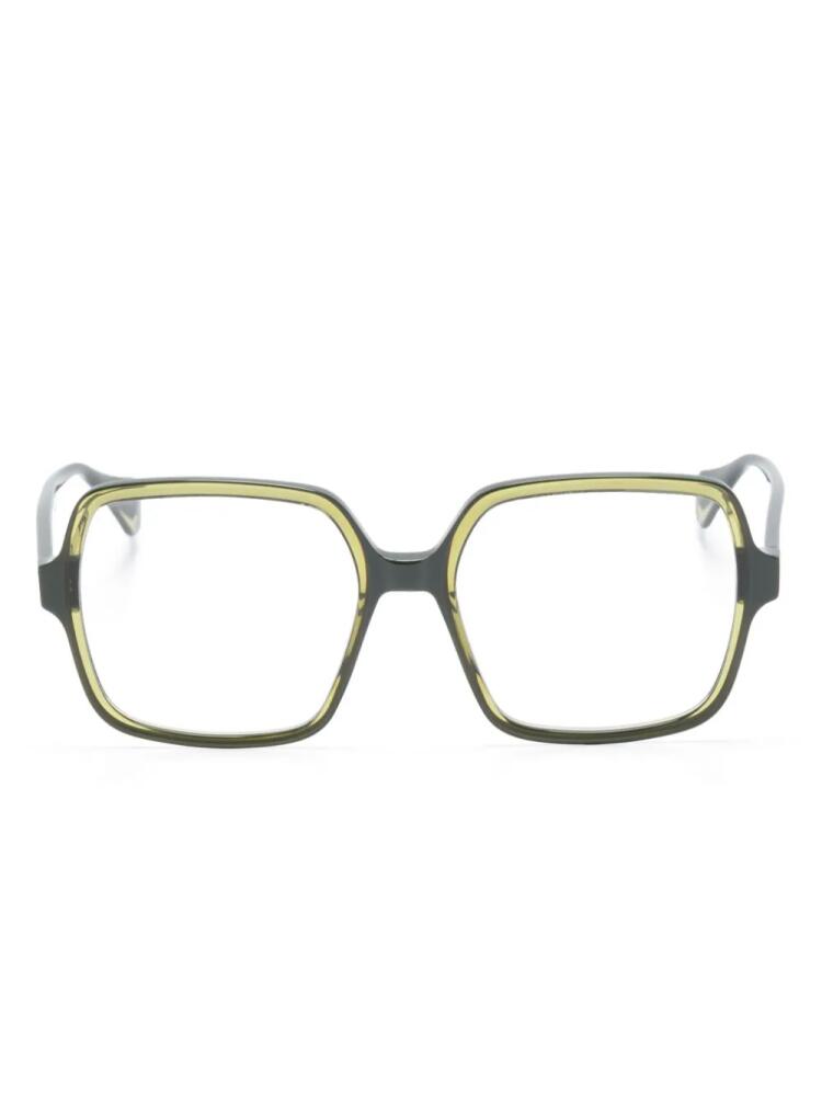 GIGI STUDIOS Vivid square-frame glasses - Green Cover