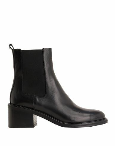 8 By Yoox Splitleather Round-toe Chelsea Boot Woman Ankle boots Black Calfskin Cover