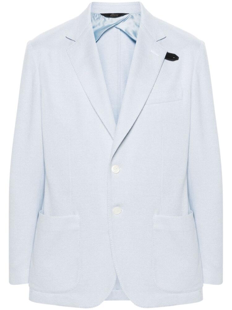 Brioni single-breasted silk blend blazer - Blue Cover