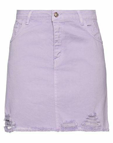 Rebel Queen Woman Denim skirt Lilac Cotton Cover