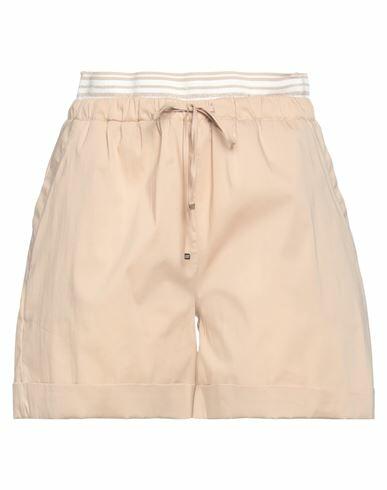 D. exterior Woman Shorts & Bermuda Shorts Sand Viscose, Polyester, Polyamide, Metallic Polyester, Elastane Cover