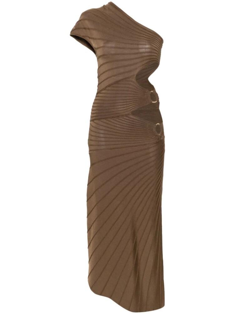 Cult Gaia Lurenz asymmetric midi dress - Brown Cover