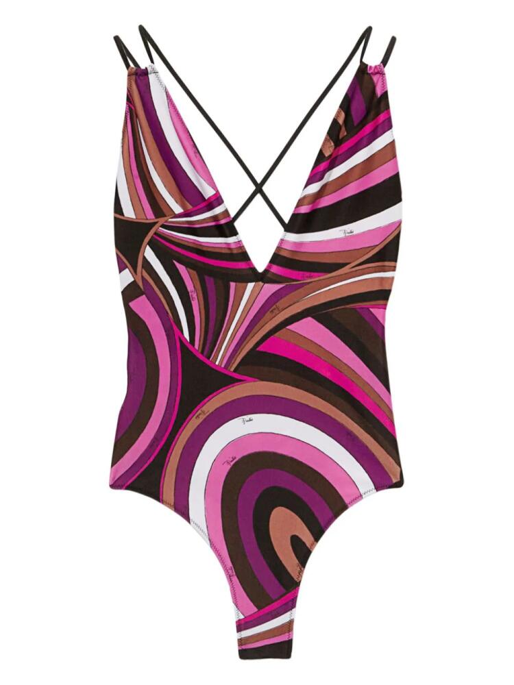 PUCCI Iride-print swimsuit - Pink Cover