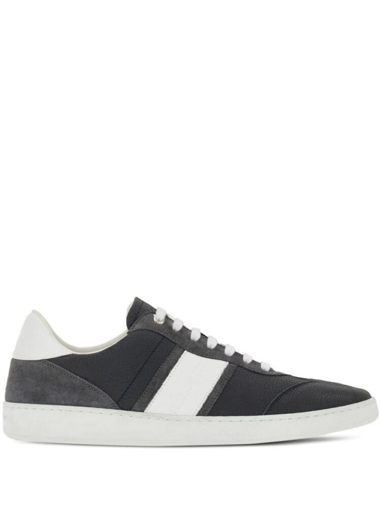 Ferragamo logo-embossed leather sneakers - Grey Cover