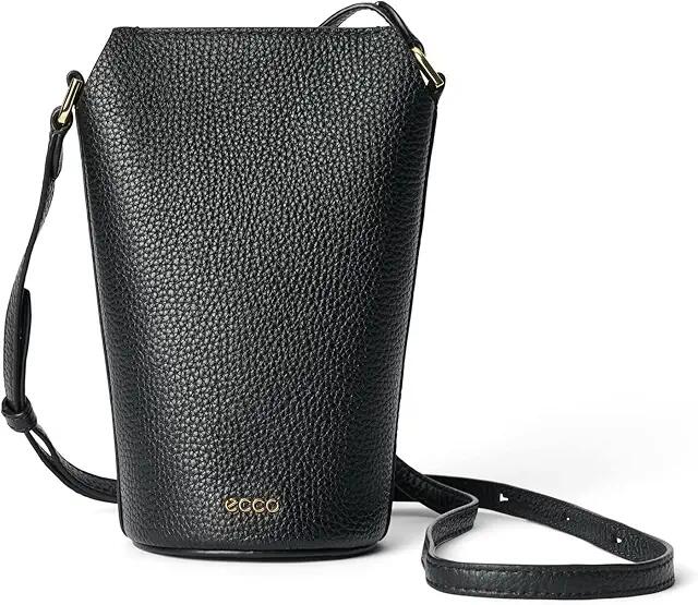 ECCO Pot Bag (Black Pebbled Leather) Cross Body Handbags Cover