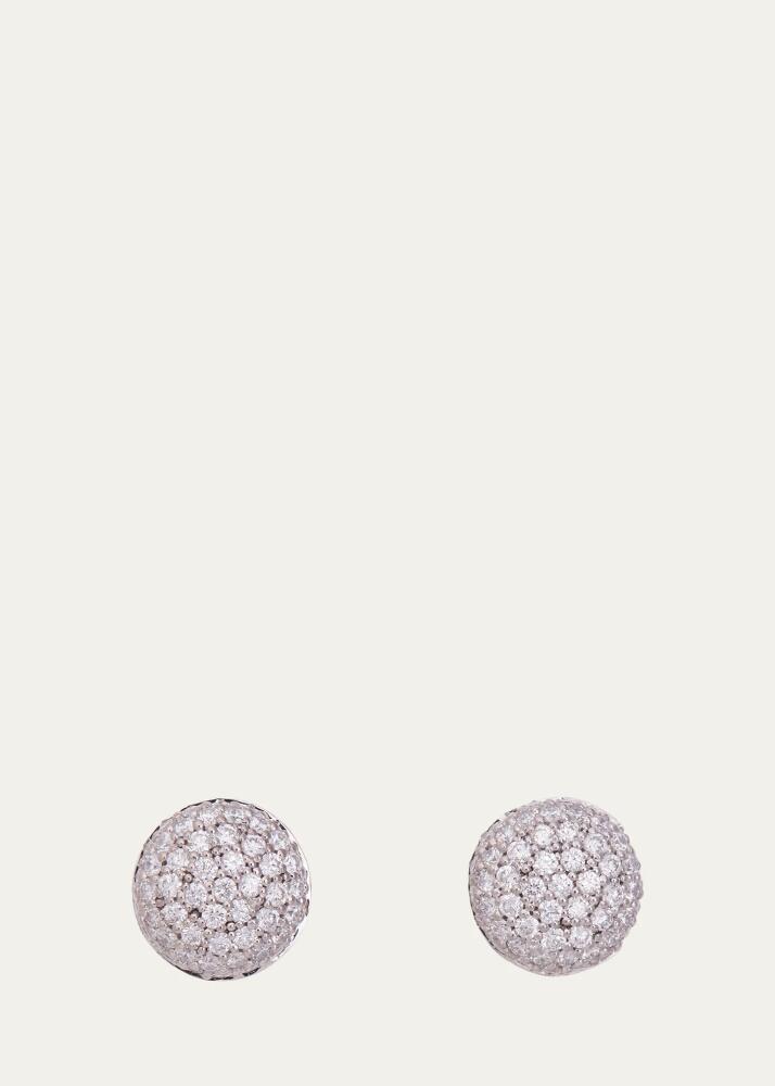 Sidney Garber 18K White Gold The Perfect Pave Button Large Stud Earrings Cover