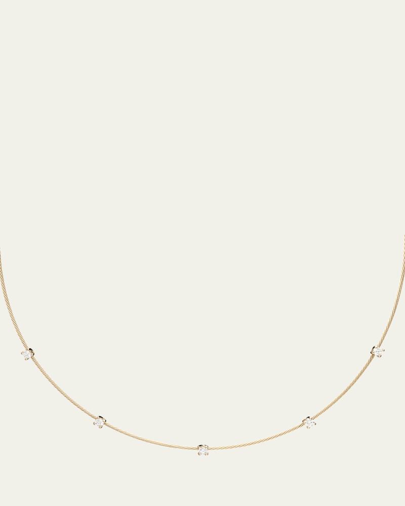 Paul Morelli 18K Yellow Gold 1mm Wide Necklace with Diamonds Cover