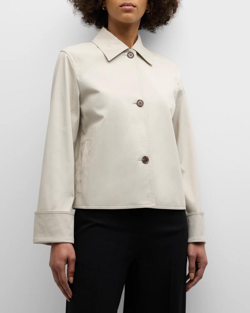 Theory Cropped Wide-Cuff Trench Jacket Cover