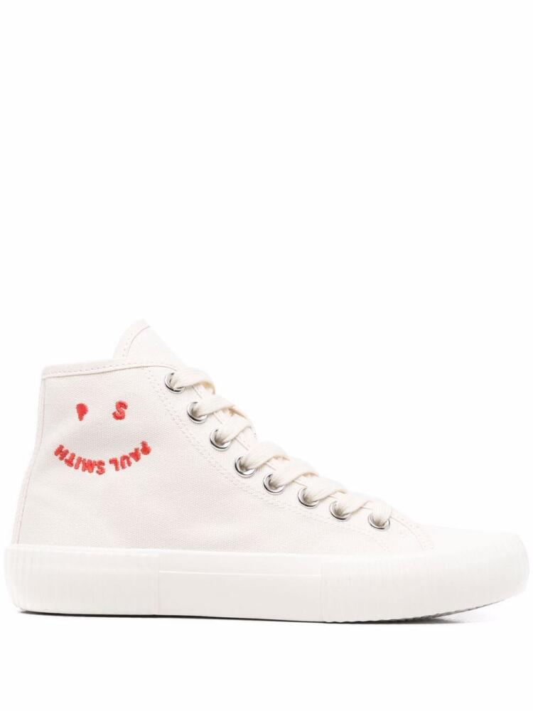 Paul Smith smiley logo high-top sneakers - White Cover