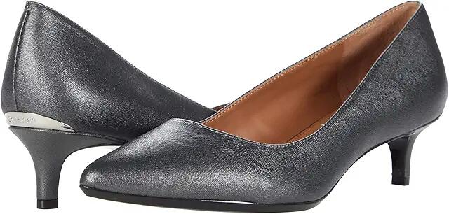 Calvin Klein Gabrianna Pump (Pewter Leather) Women's 1-2 inch heel Shoes Cover