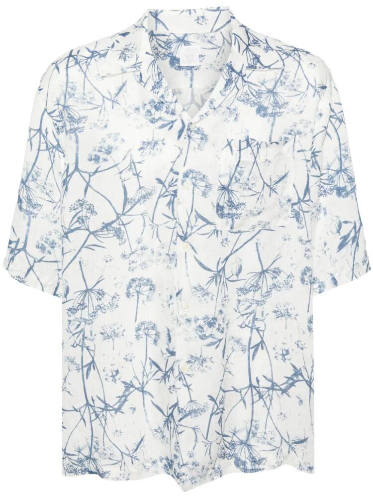 120% Lino botanical-print linen shirt - White Cover