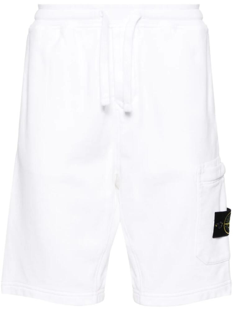 Stone Island Compass-badge cargo shorts - White Cover