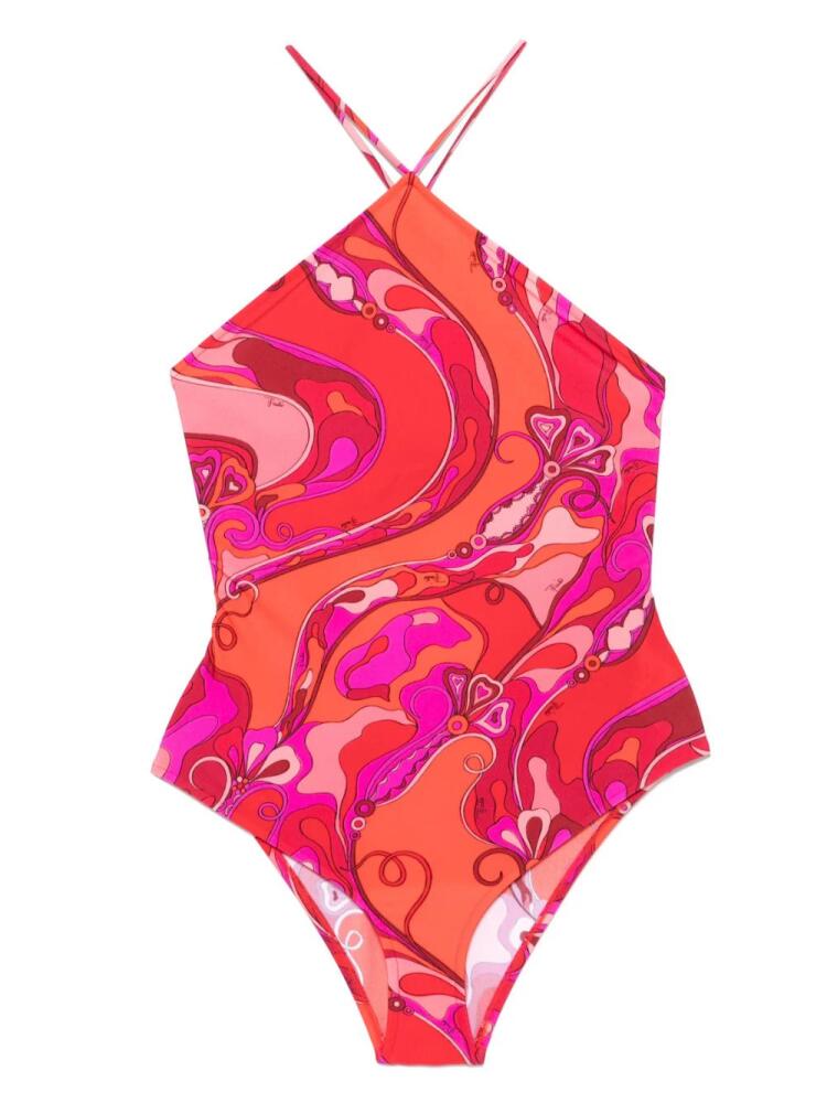 PUCCI Orchidee-print swimsuit - Red Cover