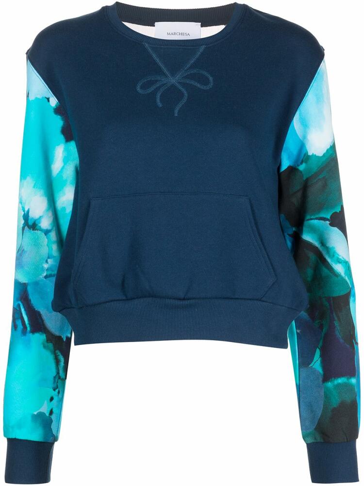 Marchesa Notte sheer panel sweatshirt - Blue Cover