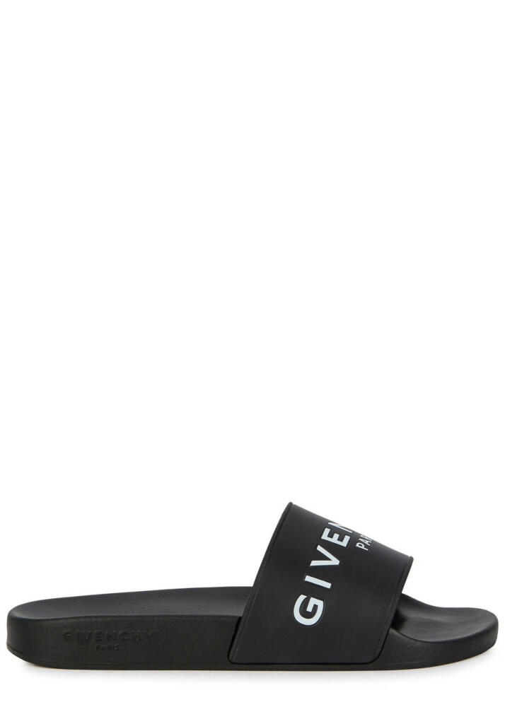 Givenchy Logo Rubber Sliders - Black Cover