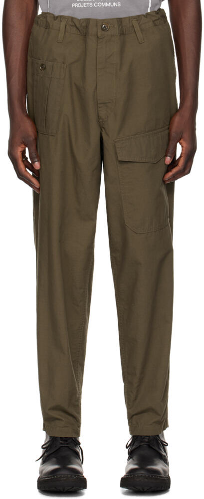 YOHJI YAMAMOTO Khaki Drawstring Cargo Pants Cover