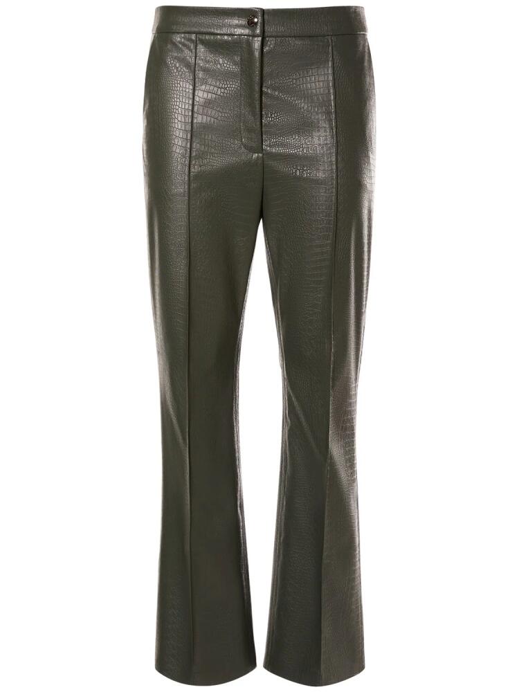 MAX MARA Queva Croc Faux Leather Straight Pants Cover