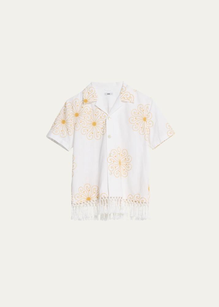 Bode Soleil Sunburst-Embroidered Fringe Shirt Cover