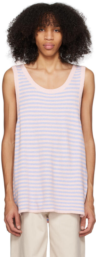 System Pink & Blue Striped Tank Top Cover