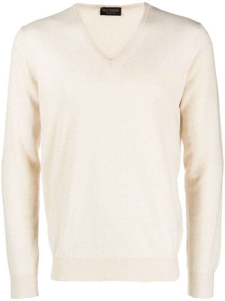 Dell'oglio v-neck cashmere-merino jumper - Neutrals Cover