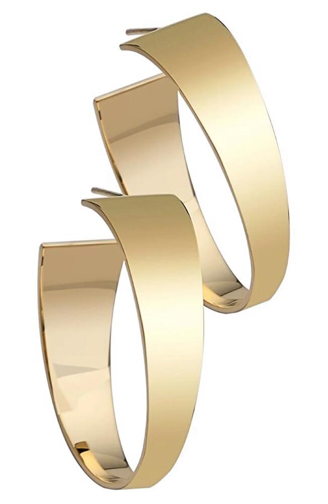 Jennifer Zeuner Khai Tapered Hoop Earrings in Yellow Gold Cover