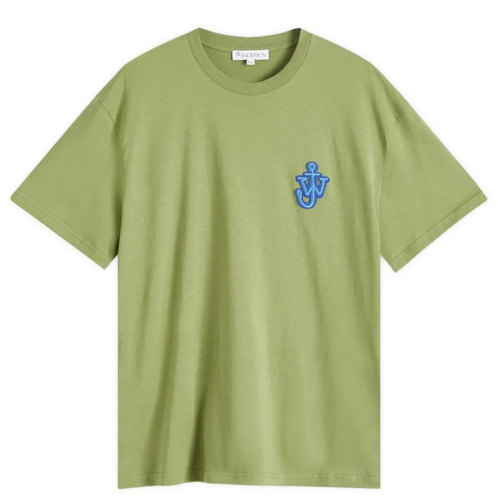 JW Anderson Men's Anchor Patch T-Shirt in Dark Green Cover