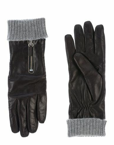 Fabiana Filippi Woman Gloves Dark brown Soft Leather, Cashmere Cover