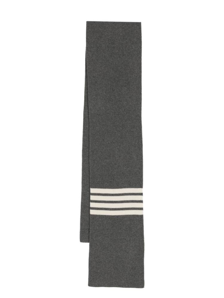 Thom Browne 4-Bar Stripe cashmere scarf - Grey Cover