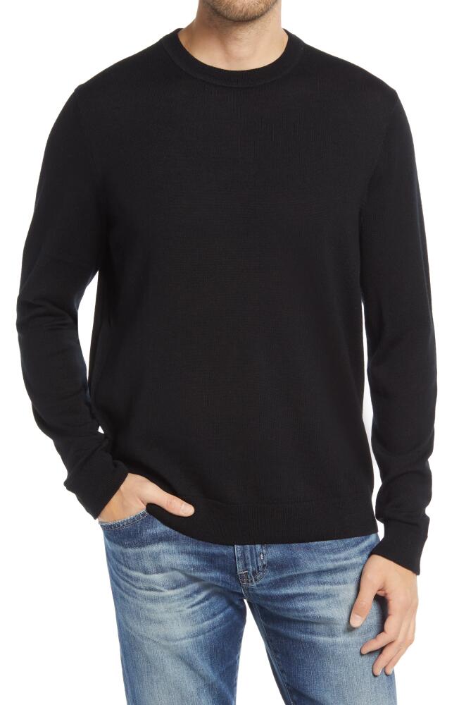 Nordstrom Washable Merino Crewneck Sweater in Black Caviar Cover