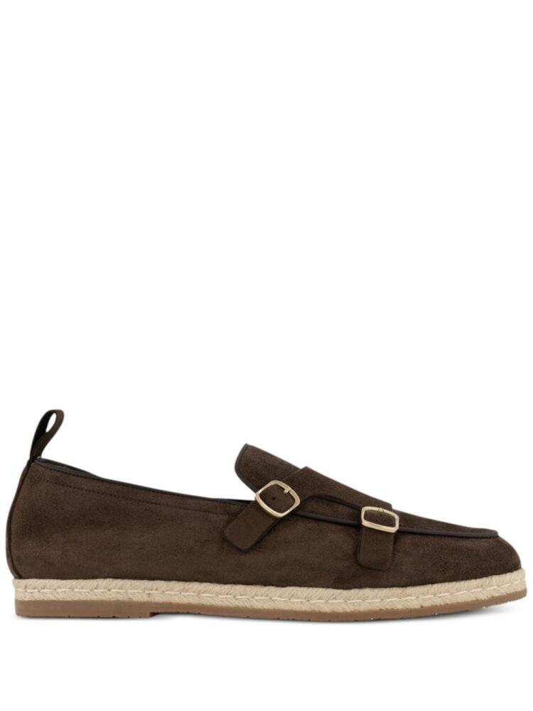 Santoni double-buckle suede espadrilles - Brown Cover