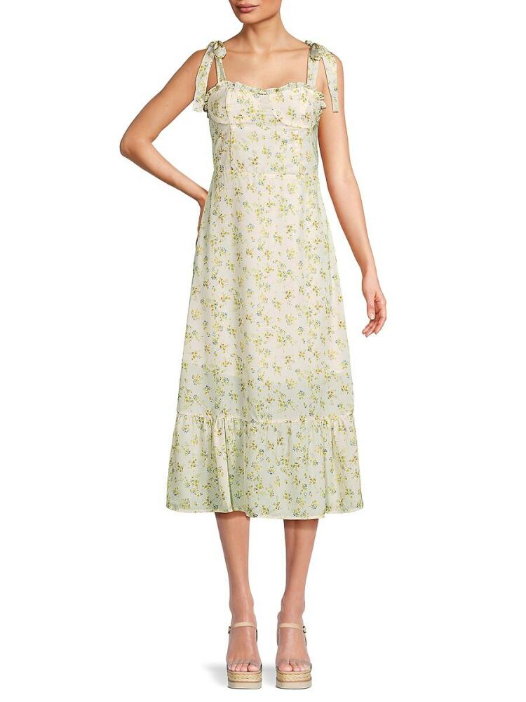 Lea & Viola Women's Print Midi Dress - Ivory Cover