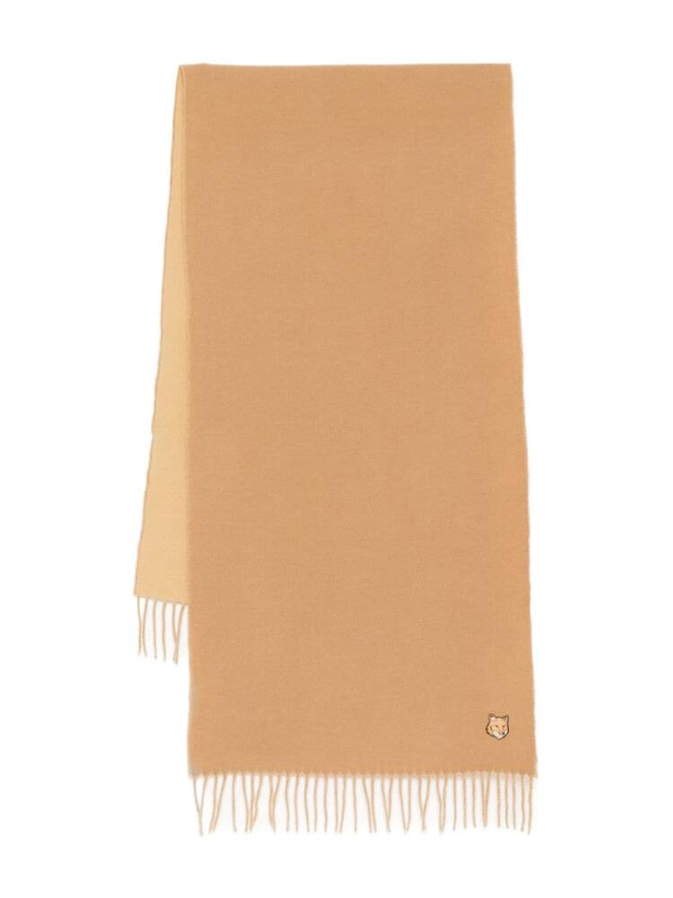 Maison Kitsuné Bold Fox head patch scarf - Brown Cover