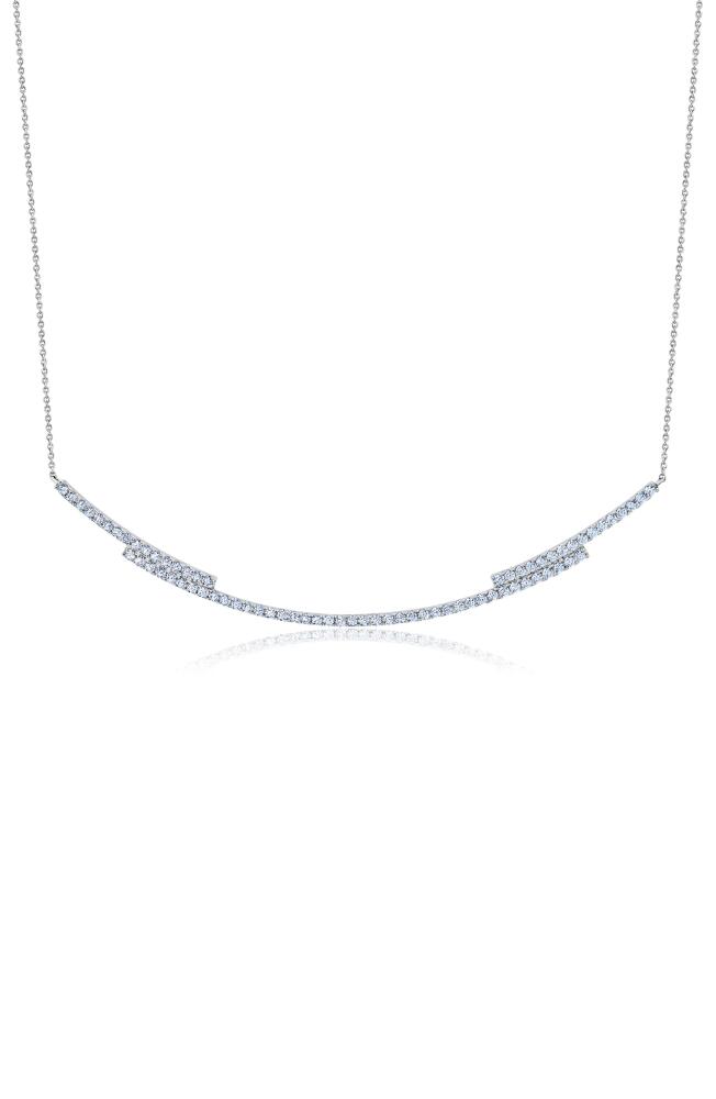 Crislu Cubic Zirconia Regal Long Bar Necklace in Silver Cover