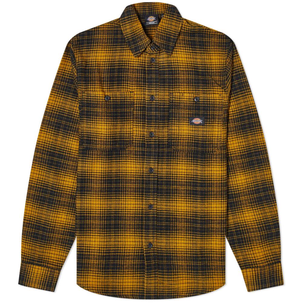 Dickies Men's Evansville Flannel Overshirt in Dried Tobacco Cover