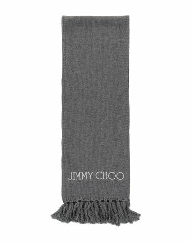 Jimmy Choo Wool Logo Scarf Woman Scarf Grey Wool Cover