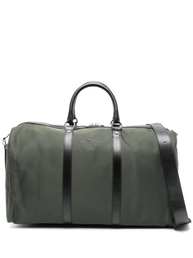 Kiton logo-print holdall bag - Green Cover