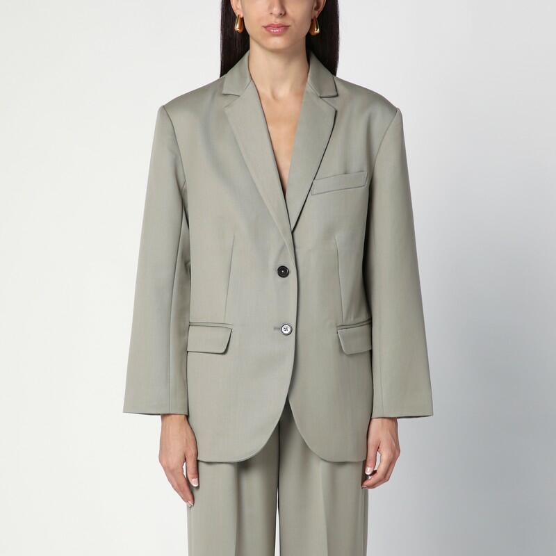 ANINE BING Khaki single-breasted jacket in wool Cover