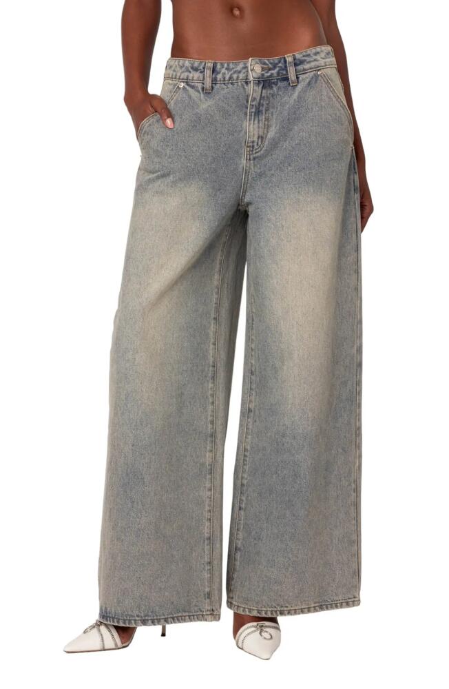 EDIKTED Baggy Wide Leg Jeans in Gray Cover