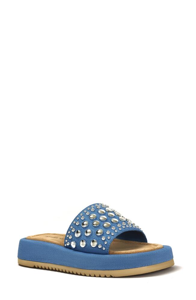 AZALEA WANG Espinosa Platform Slide Sandal in Blue Cover