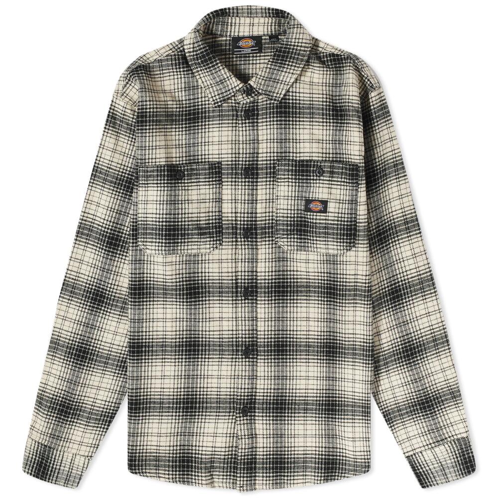 Dickies Men's Evansville Flannel Overshirt in Whitecap Grey Cover