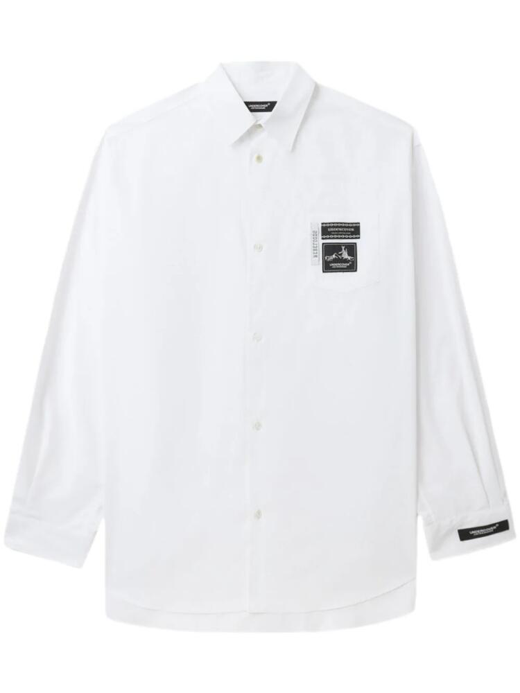 Undercover logo-patch cotton-blend shirt - White Cover